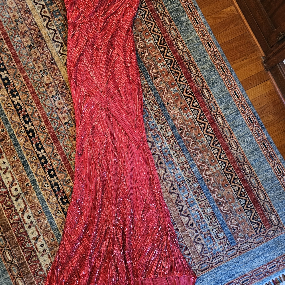 Elegant Red Sequin Prom Dress